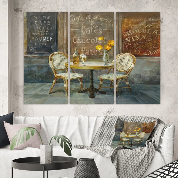 Bless international French Cafe On Canvas 3 Pieces Print & Reviews ...