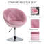 Chaise de chambre chic - rose, ronde, réglable en hauteur avec tabouret décoratif de cadre pour le salon