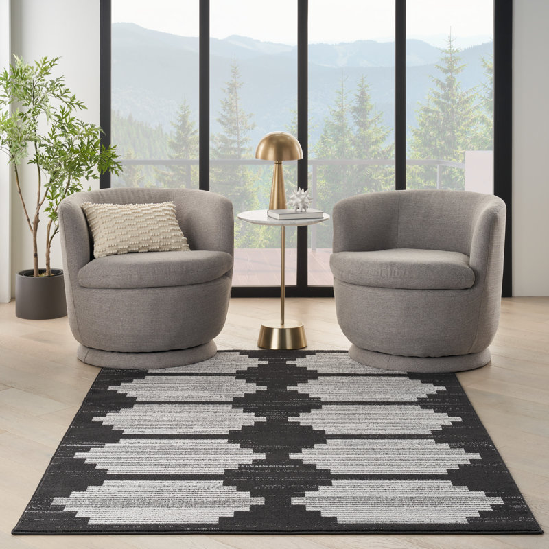Tapis noir / gris Modern Passion, Rectangle 5 pi 3 po x 7 pi 3 po
