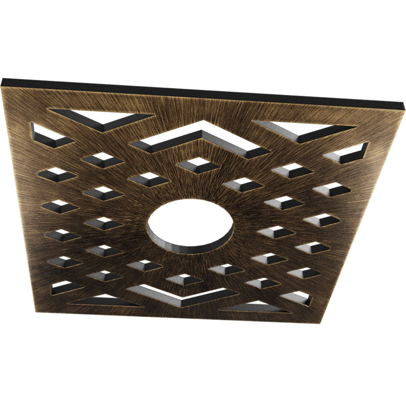 30"OD x 7 3/4"ID x 1"P Chevron Architectural Grade PVC Pierced Ceiling Medallion, Antiqued Copper, 22" H x 22" W x 0.75" D