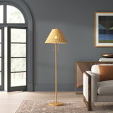 Igby 61'' Brown Wood Traditional Floor Lamp