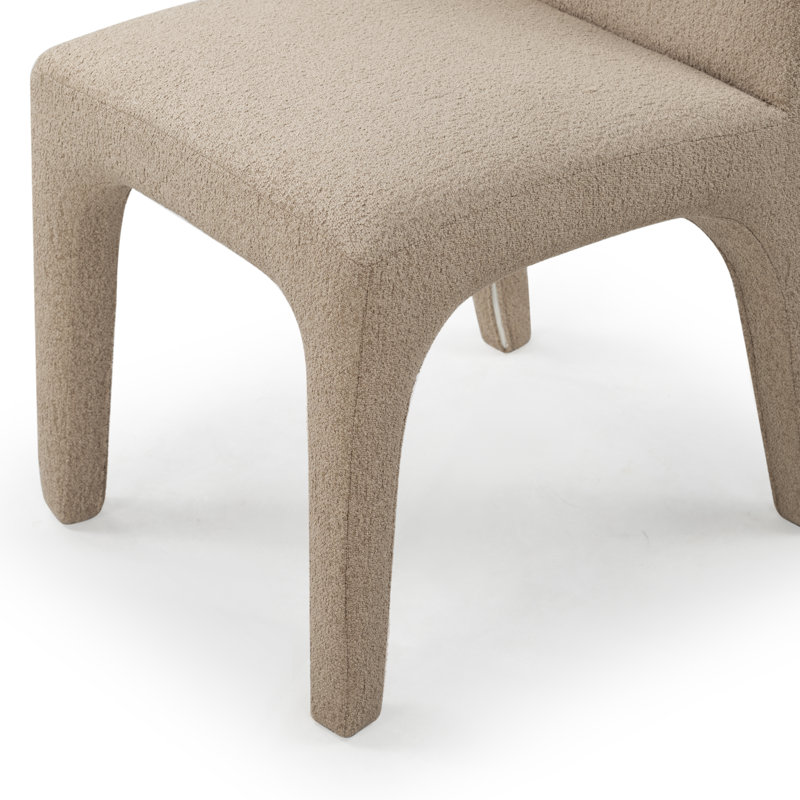 Maricelle Boucle Dining Chair, Light Brown