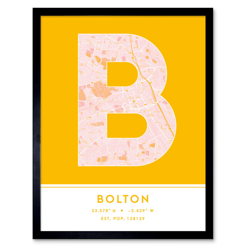 Bolton England United Kingdom City - Single Picture Frame Typography