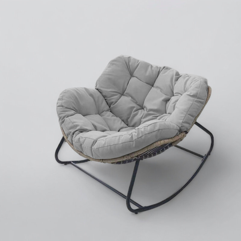 Chaise berçante en métal Afton, Gris