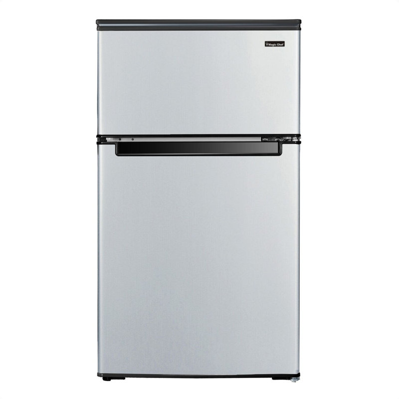 Compact Stainless Steel 3.1 cu ft Mini Refrigerator with Top Freezer