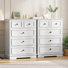 Commode 5 tiroirs avec base arquée élégante et boutons ronds en métal (ensemble de 2