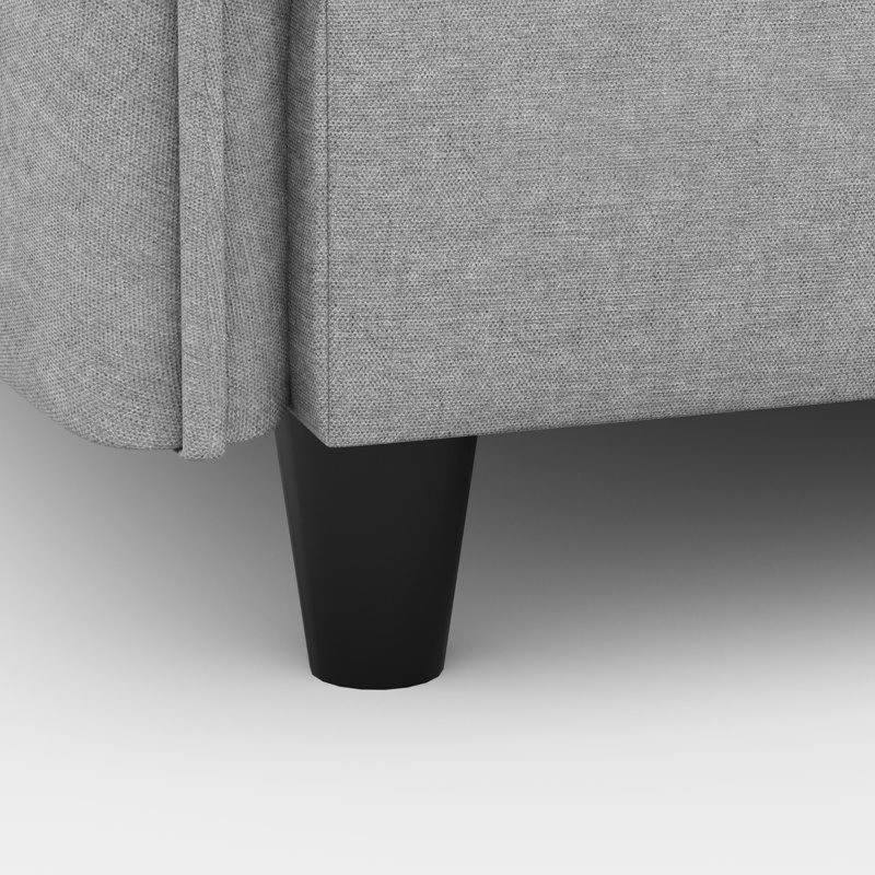 4 - Seat L Shaped Couch With High Density Foam, Structure, Movable , Soft Cushions, Armrest Pockets For Living Room Comfort 107.8'' Grey Fabric Pocket Springs, Side Arm Office Setup
