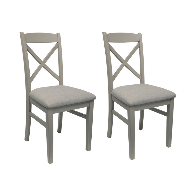 Bayou 50cm H Upholstered Cross Back Side Chair, Dove Grey
