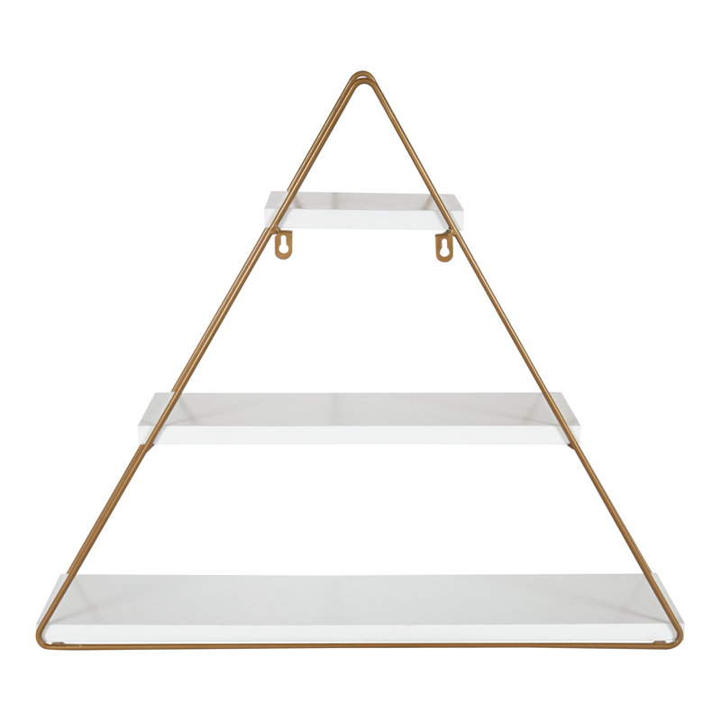 3 Piece Triangle Tiered Shelf with Adjustable Shelves, White