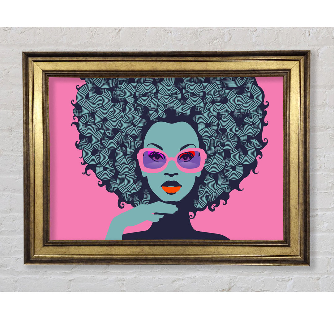 Brille Big Hair Woman - Einzelner Bilderrahmen Kunstdrucke