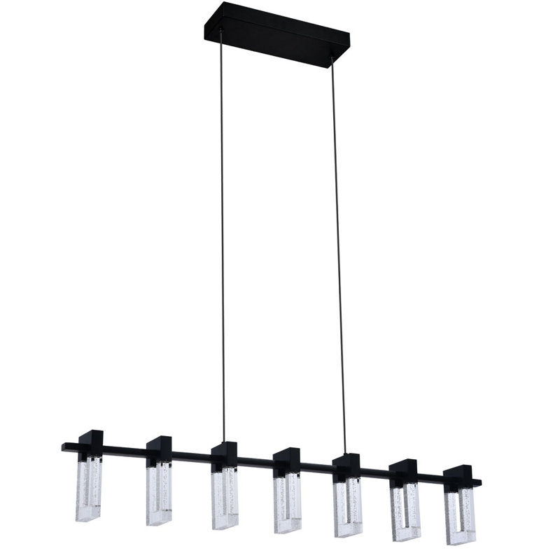 Sorrento Black Crystal Bubble Effect 40-inch LED Linear Chandelier