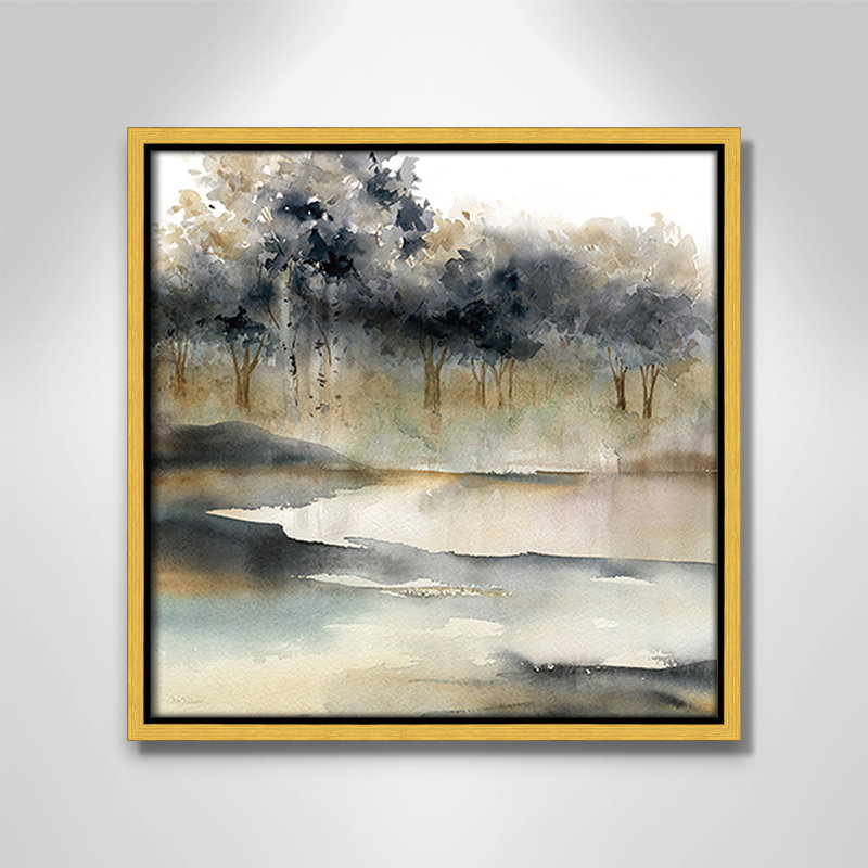 Collection Silent Waters Silent Waters I par Carol Robinson, H 13,5 po x l 13,5 po x P 2 po, Or