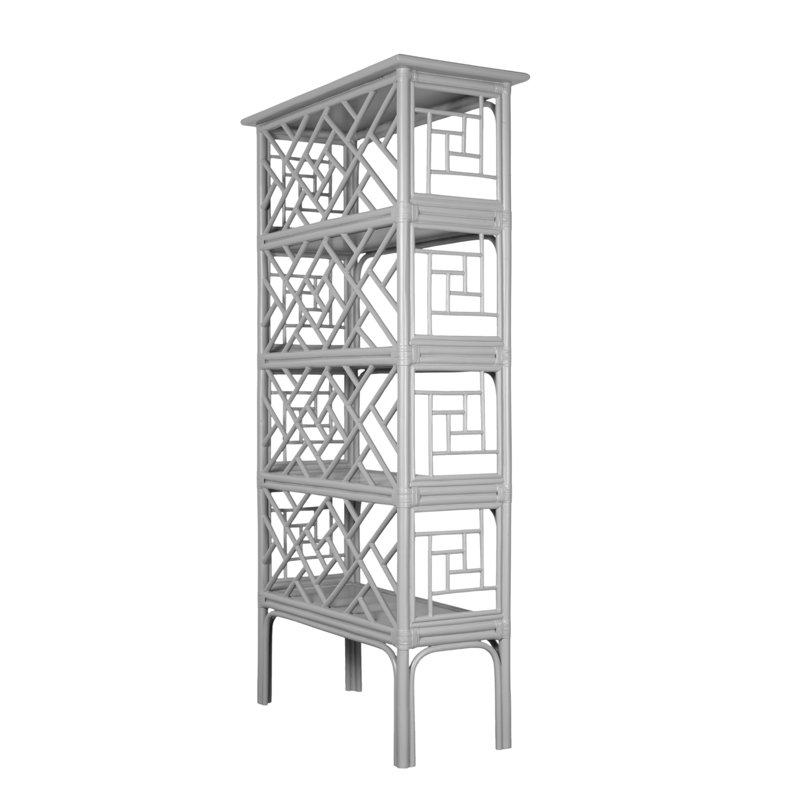Chippendale Bookcase, Light Gray