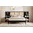 Structure de lit grand format en rotin et bois avec 2 tables de chevet et lampes-874614863