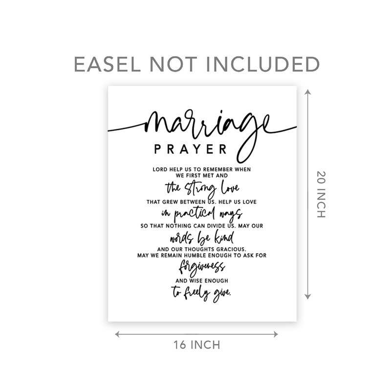 «Wedding Prayer Minimal», reproduction d'art textuel sur toile sans cadre