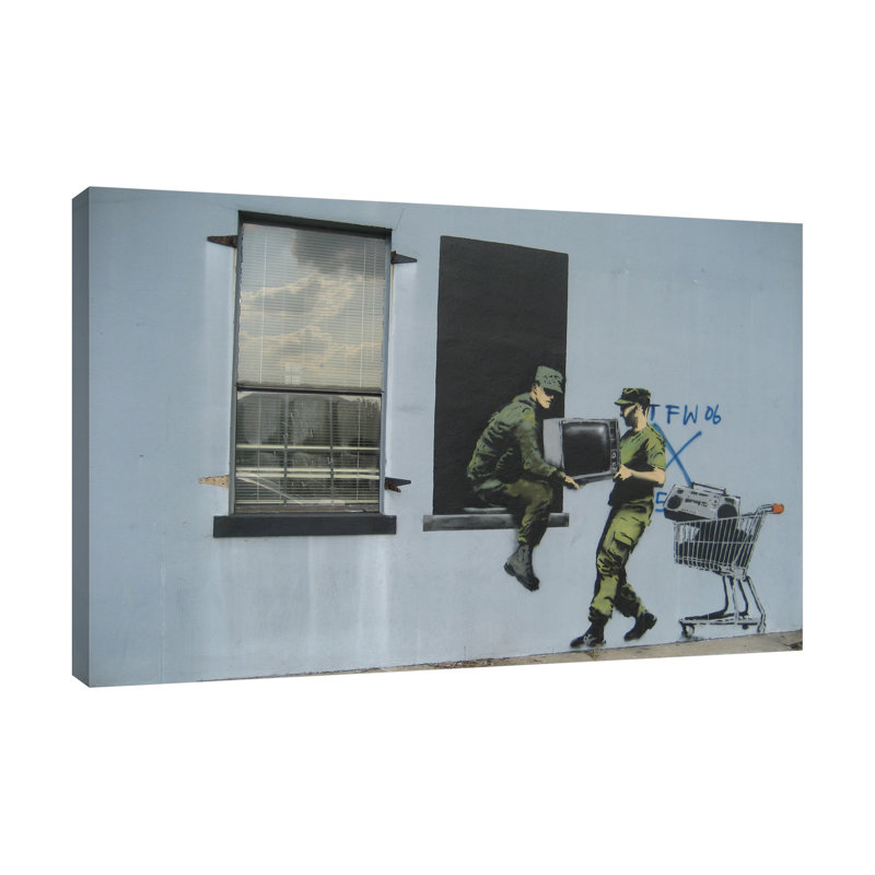 Looters by Banksy - Wrapped Canvas Print, 30 cm H x 46 cm W x 3 cm D