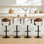 Ensemble de 4 tabourets de bar modernes pivotants, tabourets de bar rembourrés en cuir de polyuréthane avec dossier et repose-pieds, chaises de bar à hauteur de comptoir pour îlot de cuisine