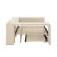 Lit plateforme double tapissier pleine grandeur avec tablettes de rangement, bureau, station de charge et lit gigogne-1291572535
