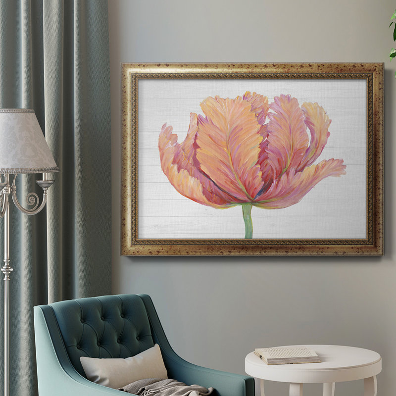Simple fleur rose I - cadre photo, impression sur toile, H 16 po x l 20 po