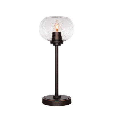 Whitmire Accent Lamp Shown In Dark Granite Finish With Clear Bubble Glass