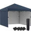 Auvent 10 'X 3 parois latérales, fonction de hauteur personnalisable. Tissu UV30 +. Comprend un sac de transport et des sacs de poids pour les jambes. Pavillon de jardin bleu marine Abri protégé