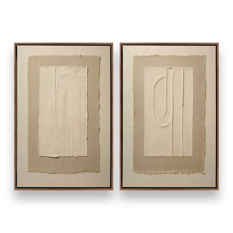 Ensemble de 2 imprimés Sandy, Cadre flottant en noyer, 30 po x 20 po