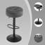 Swivel Upholstered Adjustable Height Counter Stool with Metal Frame-1828252874