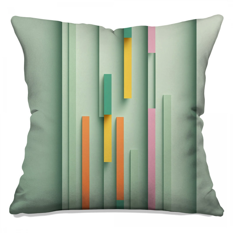 Vertical Bars Abstract Double Sided Throw Pillows, 20 x 20 inches