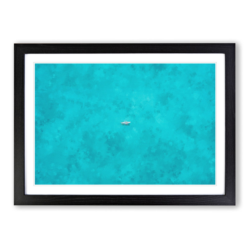 Coasting Boat - Picture Frame Graphic Art, 48cm H x 65cm W x 2cm D, Black Framed