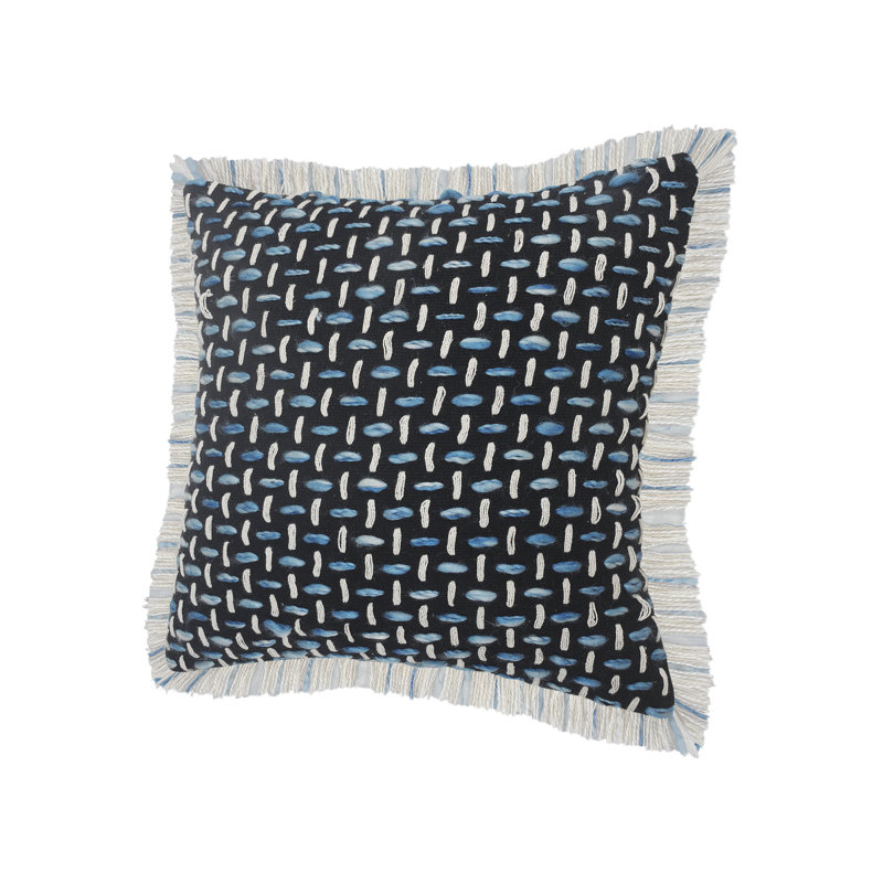 Modern Interwoven Square Throw Pillow Set - Black, Blue, White