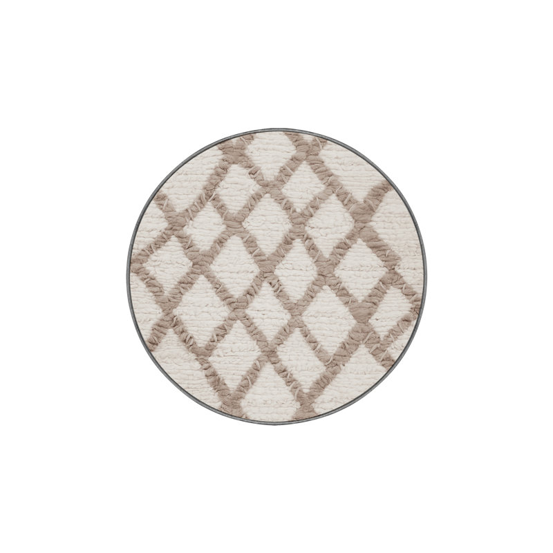 Machine Washable Gray Area Rug, Round 5'