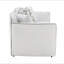 Causeuse en chenille beige avec 4 coussins Yolanda
