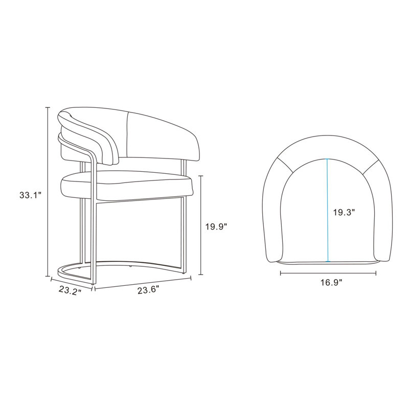 Chaise de salle à manger Augusta, Gris clair