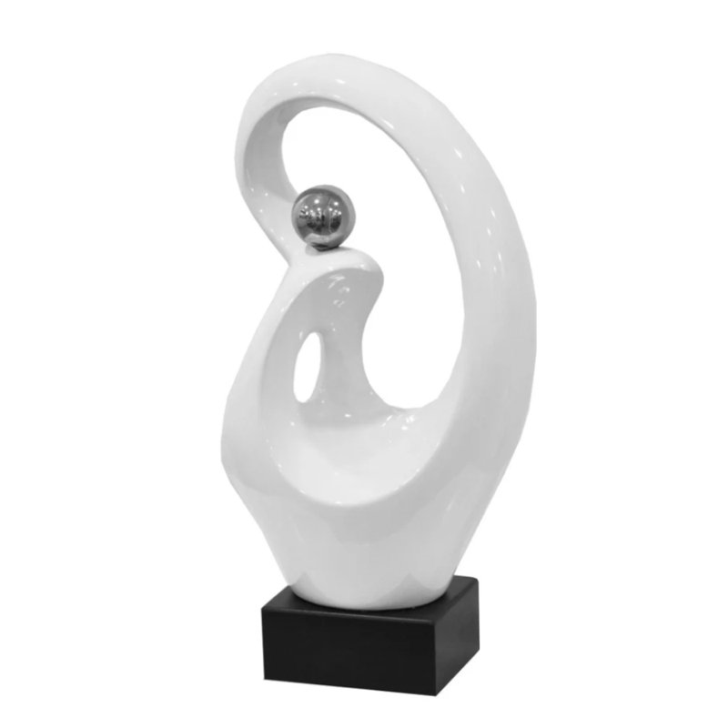 Sculpture de table abstraite NABILA, Blanc