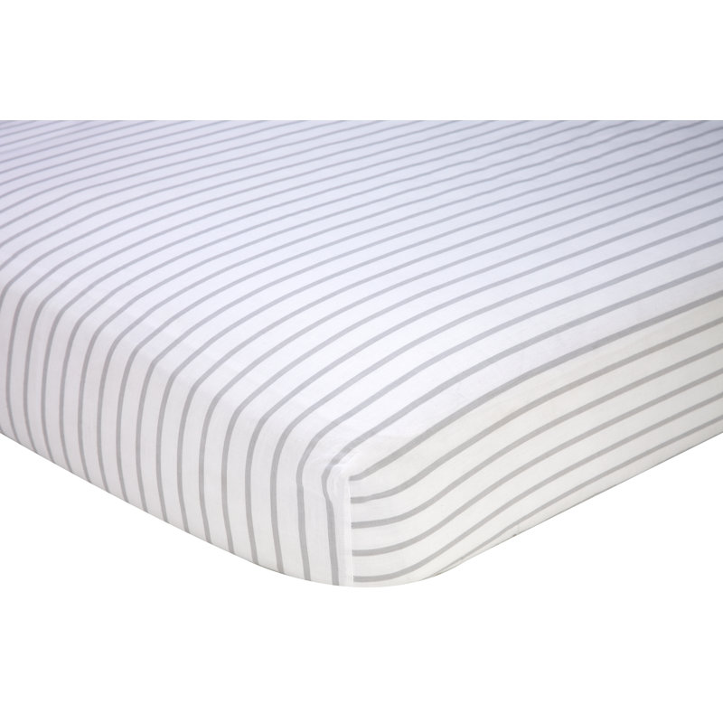Drap-housse pour lit de bébé uni rayures