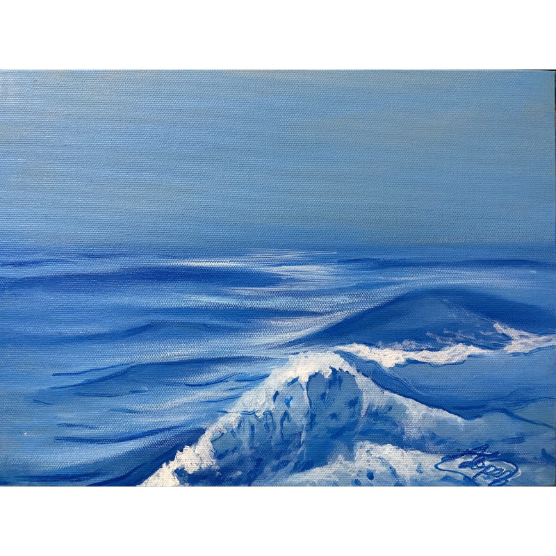 Vagues 039 par Alicia Lopez - Peinture, H 24 po x l 32 po, Toile tendue