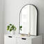 Miroir mural arqué en alliage d'aluminium, miroir de meuble-lavabo en verre HD, miroir décoratif moderne pour chambre à coucher, salon, entrée-467738989-467740306