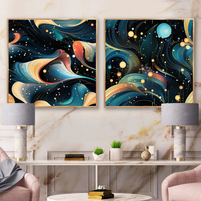 Colanda - Abstract Square Collage Set Of 2