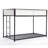 Metal Twin Over Twin Bunk Bed in Black with White Mesh Guardrails, Easy Climb Ladder and Low Profile Style