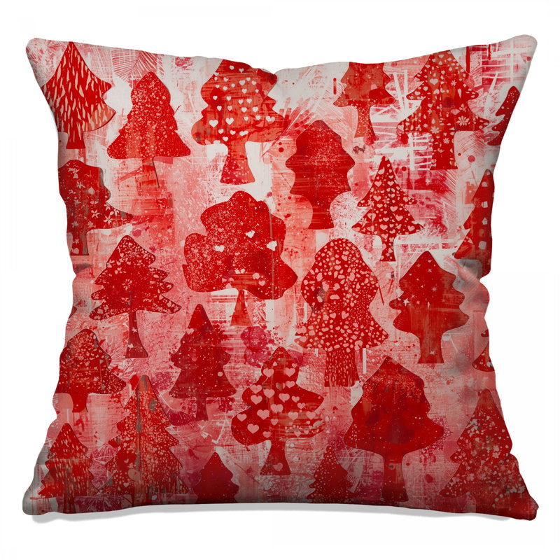 Coussins décoratifs Red Christmas Trees, 26 po x 26 po