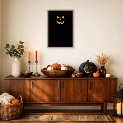 «Glowing Halloween Pumpkin» par Rosana Laiz Blursbyai, reproduction d'art sur toile encadrée