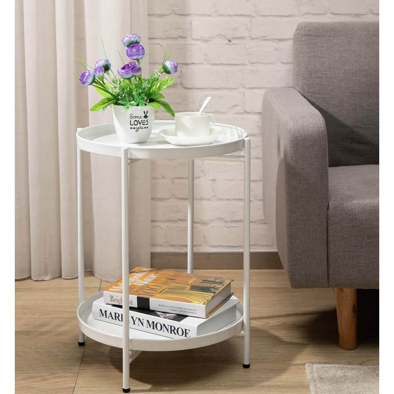 End Table, White, White