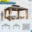 Heavy-Duty Aluminum Gazebo with Galvanized Steel Double Roof, Hardtop Outdoor Canopy with Curtain & Mosquito Netting for Patio Deck & Hot Tub-128722858