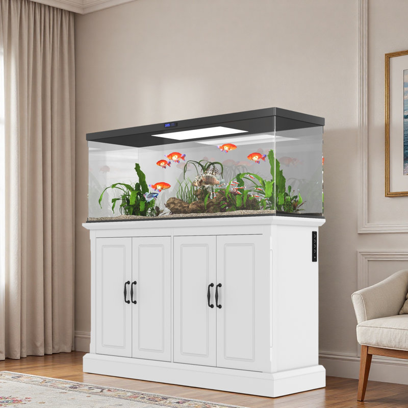 Support d'aquarium avec prise de courant et 4 armoires