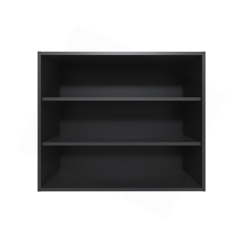 Wall Cabinet With Open Storage, Black