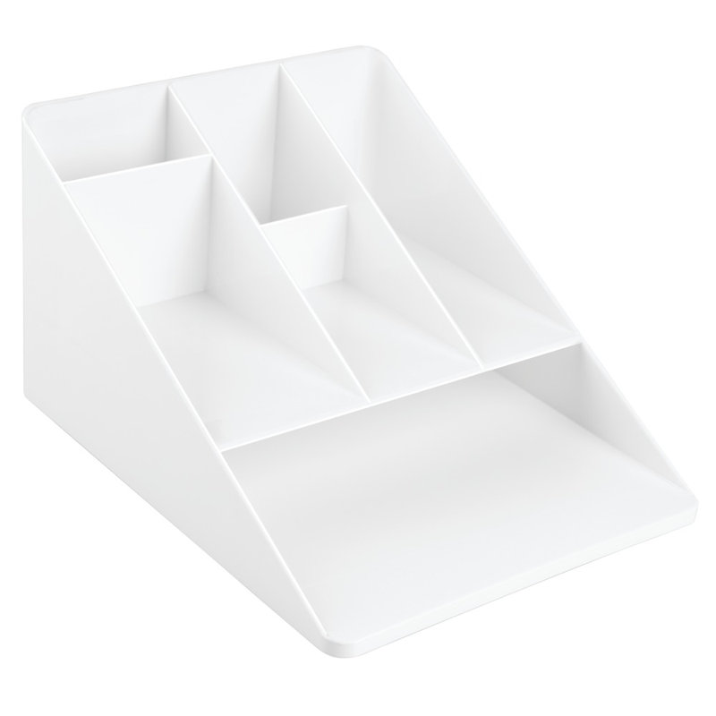 Linus Plastic Desk Organizer, White
