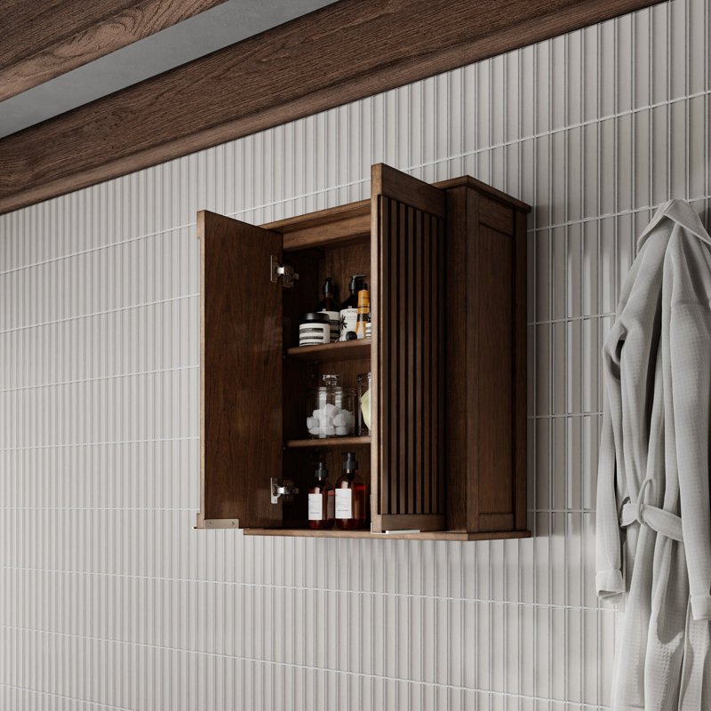 Armoire murale à travers 24 lignes Frank Lloyd Wright USONIA®, Brun