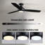 Ventilateur de plafond moderne à intensité variable de 52 po avec lumière DEL-206217626