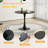 Modern 3-Piece Round Dining Set, Black Pedestal Table & Tufted Chairs-1734596104