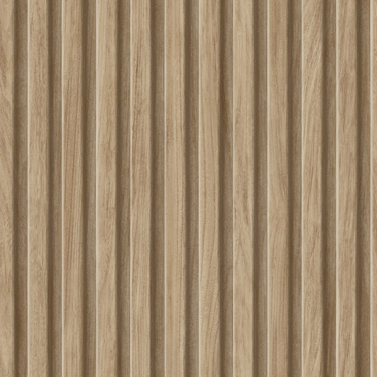 Wooden Slats Grey Wallpaper